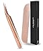 Produktbild AM Beauty Pinzette Premium Edition Inklusive Etui, Wimpernpinzette Gerade Spitz, Nageldesign Zubehör, Wimpernzange Künstliche Wimpern Extensions, Wimpern Pinzette Wimpernverlängerung Rose Gold