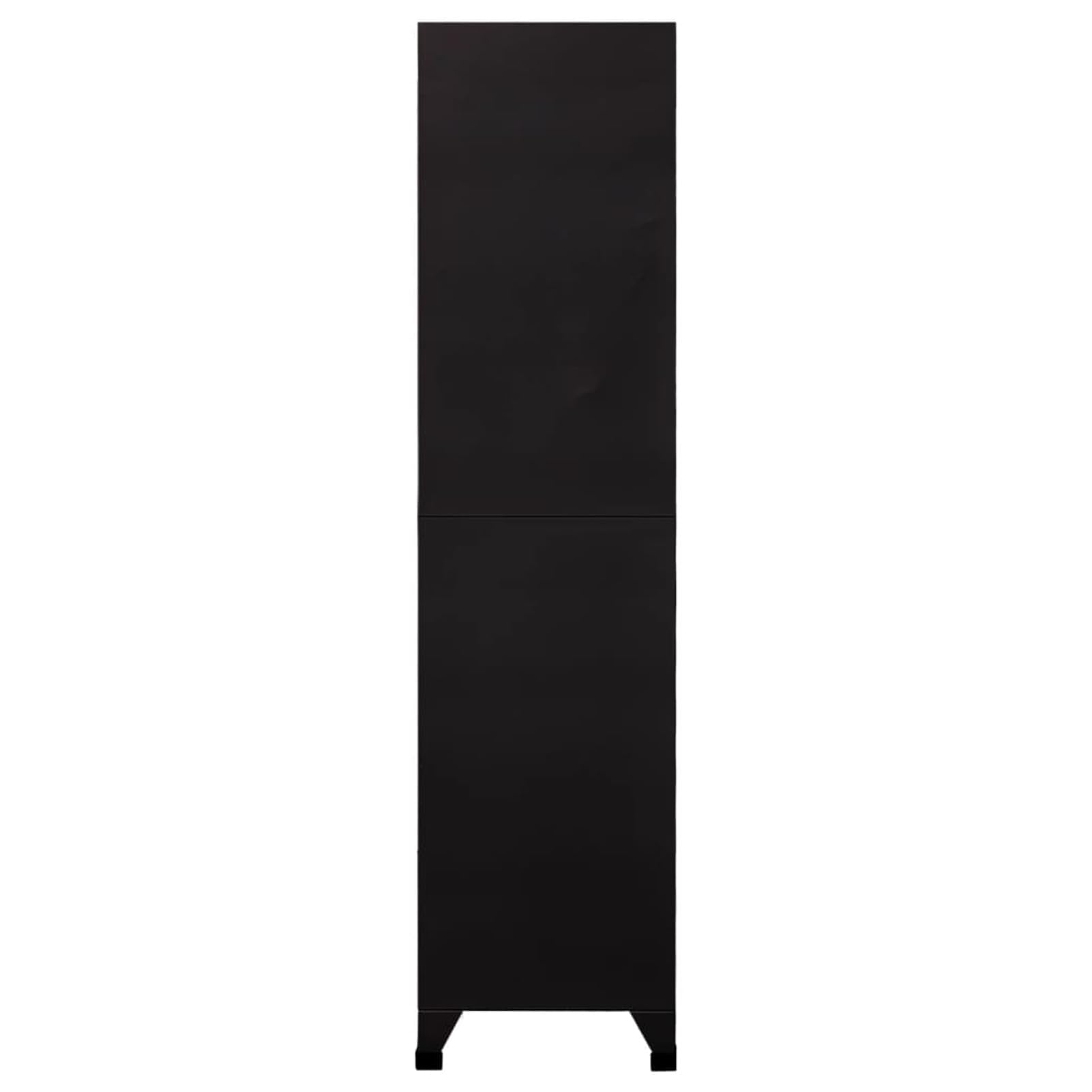 Gecheer Armadietto con Serratura Nero 90x40x180 cm in Acciaio
