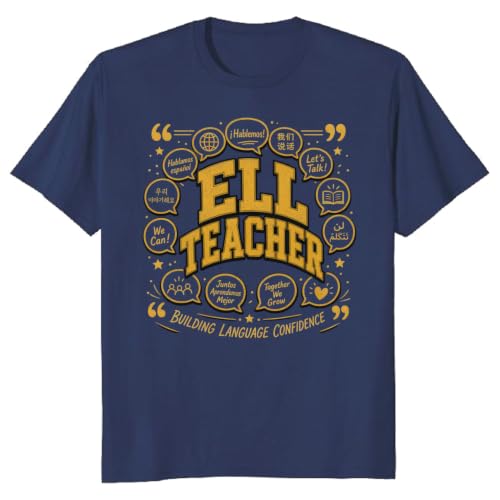 ELL Teacher T-Shirt Speech Bubble Wreath Vintage Graphic Tee