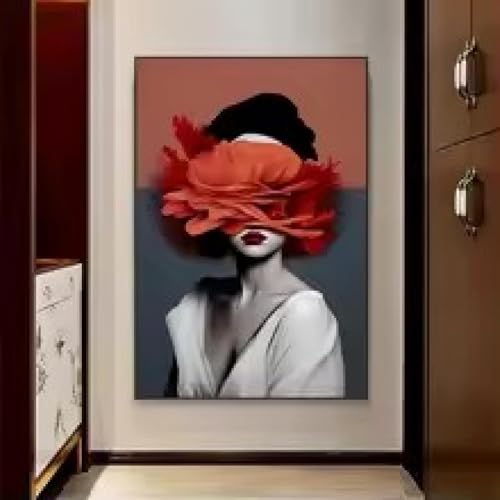 Affiche peinture abstraite de portrait coloré moderne 50x70 - 2