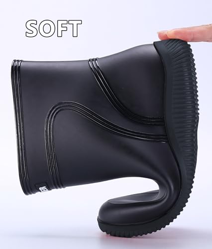 Image of Boots Men Rain Boots Outdoor Garden Waterproof Ankle Rain Shoes