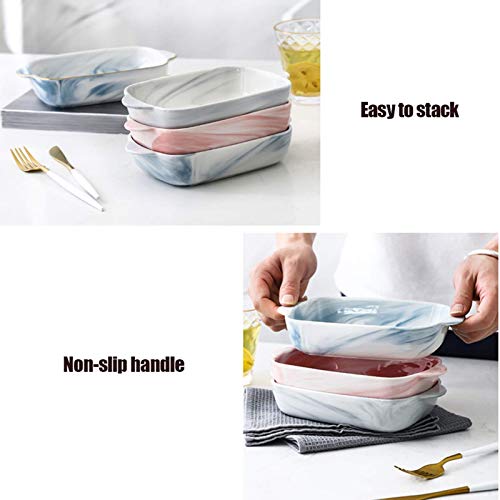 4 Pezzi Kit Piccole Pirofila Da Forno, 400ML Set Teglie Da Forno In Ceramica, 14.5 X 11.5 X 5.5 Cm Piatti Da Forno Quadrati, Pirofile Da Forno In Ceramica Con Manici, Per - 8