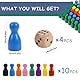 AOOTUERL Spielfiguren für Brettspiele 25 x12mm, 80 Stück Halmakegel aus Holz und 5 Stück Würfel aus Holz, Tischspiele Schachspiel, Puzzle Checkers Spiel-Reisen Schach, Tolles Spiel für Familienpartys
