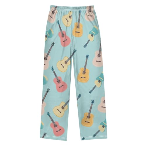 Colorful Guitar Boys Pants Boys Athletic Pants Long Pant for Boywith Pockets Wide-Leg Size 6-14Y2