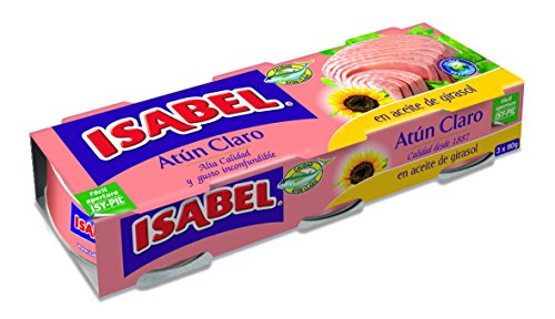 Isabel - Atún Claro en aceite de girasol, 3 x 80 g