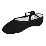 Bezioner Girls Canvas Ballet Shoes Ballet Slipper for Kids Women Yoga Shoes for Dancing-Black (Size
