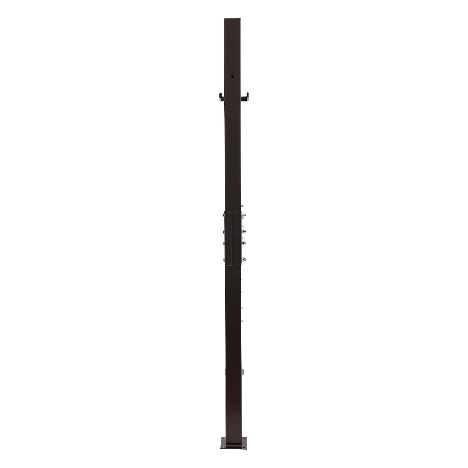 Cancello da giardino, 105 x 150 cm, doppia colonna, in metallo, con 7 chiavi e angolo di chiusura a 180°, per magazzini, giardini, cortili interni (marrone)