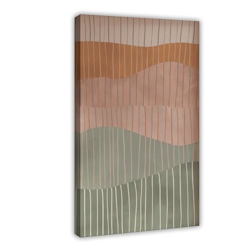 abstract wall art boho home decor sage green terracotta canvas minimalist landscape vertical lines modern office painting earthy tones aesthetic room bedroom bathroom dining farmhouse zen gift