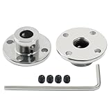 Luomorgo 4 Pcs 8mm/5/16 inch Metal Flange Shaft Coupling Rigid Flange Coupling Motors Guide Shaft Axis Bearing