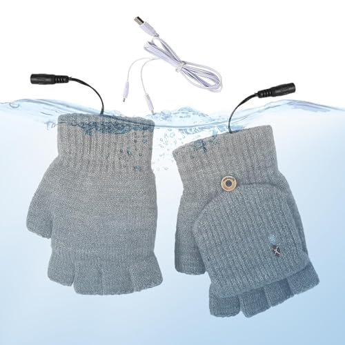 Guantes para ordenador portátil - Guantes de media mano lavables unisex calentados por USB,Suministros de ropa de invierno para escribir, jugar, senderismo, exploración al aire libre, esquí
