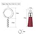 JEWMAY 100Pcs Keychain Tassels Split Key Chain Rings with Chain Leather Tassel and Jump Rings Bulk for Crafts Supplies
