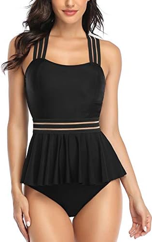 Women's 2 Piece Tankini Swimsuit with Shorts High Waist Swimwear, Black :  Amazon.com.be: Fashion
