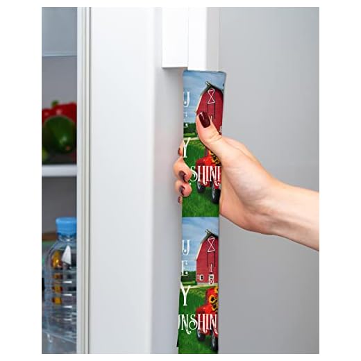 Capas de maçaneta de geladeira, Merry Christmas, um caminhão com girassóis e celeiros, capas de maçaneta de geladeira lavável, capa de maçaneta de porta, capa de maçaneta de geladeira de 14 x 33 cm,