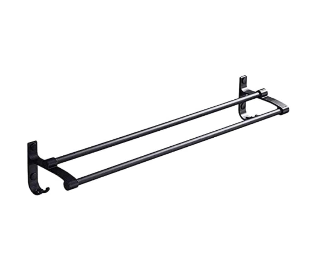 FGXHHS Towel Rail Shelf Bathroom Rack, Nail-Free Installation Multi-Size Double Pole Storage Home Organize Bar Rack (Blue : 40cm)