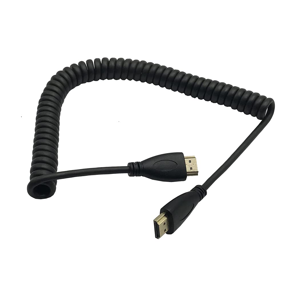 Seadream 4K Coiled HDMI Cable, Spiral Coiled HDMI A Male to Male Cable,HDMI 2.0 Cord Extension Converter HDTV Support 3D, 4K，1080P Resolution Stretched Length Stretched Length 12'' -75''