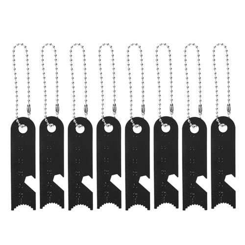DIYEAH Raspador de Pedernal de Acero para Camping 8 Piezas Negro Cadena Portátil Multiusos para Encender Fuego y Emergencias en Actividades al Aire Libre