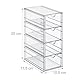 Relaxdays Schubladenbox, 4 Fächer, Organizer für Make Up, Büro, Bastelsachen, Kunststoff, Schubladenturm, transparent, 25 x 10,5 x 17,5 cm