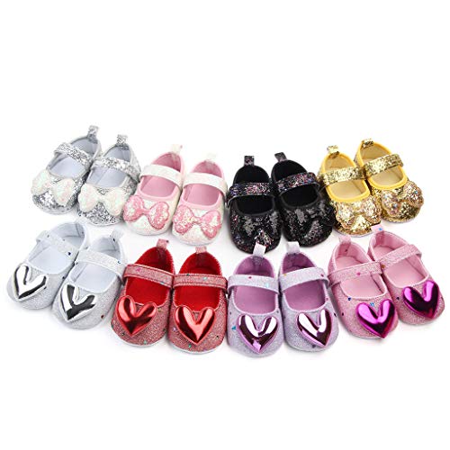 Kids Girls Indoor Dress Shoes Princess Bow-Knot Soft-Soled Walking Shoes Sequins Adhesive Tape Flat Casual Shoes4