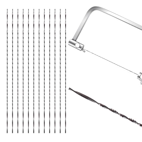 VooGenzek 12 Pezzi 6# Lame per Sega a Scorrimento con Denti, Lame da Traforo con Dentatura, Sega a Lame con Denti a Spirale, Lame per Seghe a Scorrimento, per Taglio del legno Segatura e Intaglio(6#)