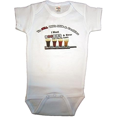 Handmade 4 Babies Boobies And Beer Funny Baby Romper Size (6-12 Month) Cover