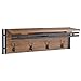 Mendler Wandgarderobe HWC-A27, Garderobe Regal, 4 Haken 24x75x24cm 3D-Struktur - Wildeiche-Optik
