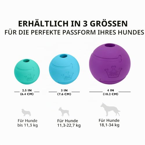 Chew King Apportierbälle, extrem haltbar, Naturkautschuk, 3 Stück – 7,6 cm Bälle (CM-0263-CS01)