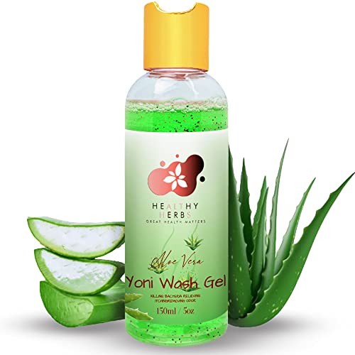 Yoni Feminine Care Gel Wash (5 oz) Hygiene Odor Cleanse, Menstrual Support, Restores PH Balance, Soothes Itching and Burning, Natural Blend with Aloe Vera