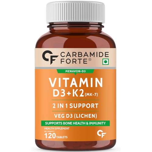 Carbamide Forte Vitamin D3 K2 MK7 | Plant Based Veg Vitamin D Sup...