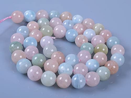 Perles beryl aquamarine morganite 8mm de qualité supérieure en fil de 16" pour bijoux