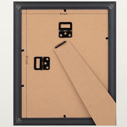 Image of eletecpro 8x10 Vintage Picture Frame, Glass Cover, Blue Gold, 2-Pack | Display Photo 5x7 with Mat or 8x10 without, Horizontal or Vertical, Tabletop or Wall Decor