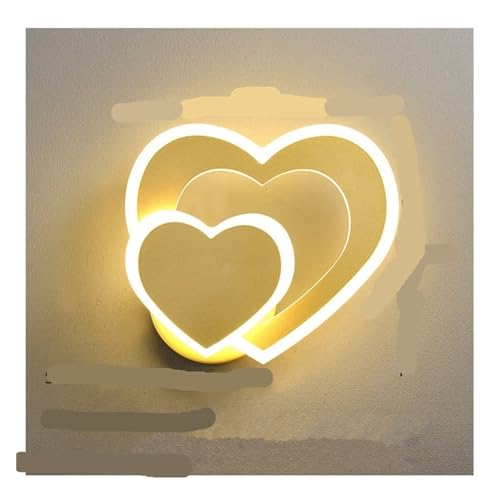 Lampe murale LED anti éblouissement chevet cœur or éclairage moderne salon