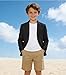 Lightweight Blazer for Kids Boy Black Casual Linen Jacket Suit Blazers for Boys Teen Fashion Uniform for Wedding Party 16