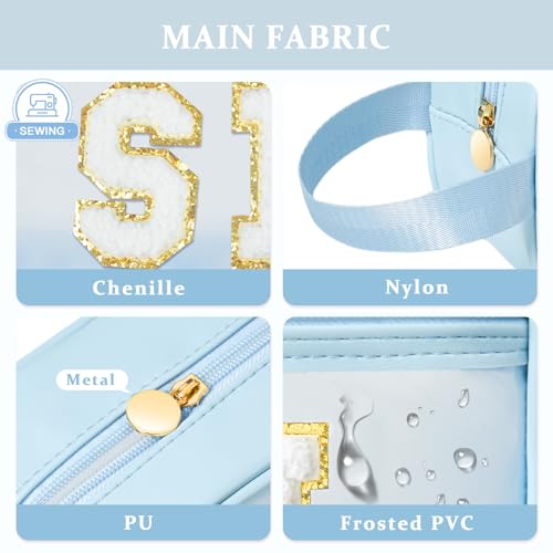 Image of COSHAYSOO Clear Sunscreen Bag Makeup Toiletries Pouch Beach Vacation Essentials Summer Travel Stuff Accessories Personalized Graduation Gifts for Her Women College Teen Girls Teacher Nurse Blue SUN