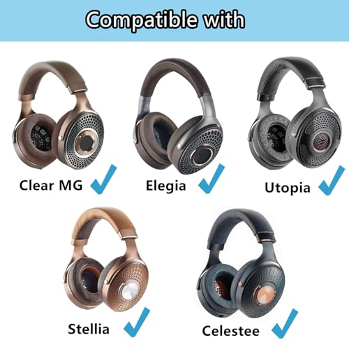 Almohadillas de repuesto Clear MG compatibles con auriculares Focal Clear, Elegia, Utopia, Stellia, Elex, Celestee - Cuero de proteína perforado negro miniatura 2