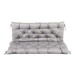 Auflage mit Rückenteil für 2er Bank EVJE Bankauflage Sitzkissen in Hellgrau