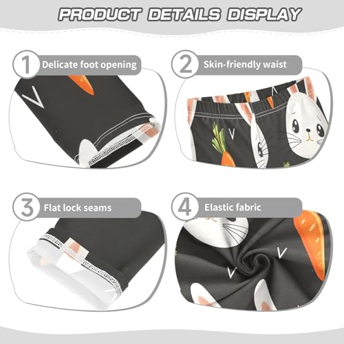 Toddler Girls Leggings Printed Yoga Pants Leggings Face Rabbit Orange for Kids3