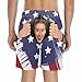 YDQHLQW Custom Men's Swim Trunks with Faces，Custom Swim Trunks Tropical Floral Personalized Board Shorts with USA Flag
