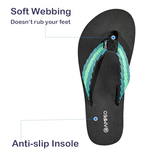 Ampeo Women's Arch Support Flip Flops Comfortable Casual Summer Beach Thong Sandals