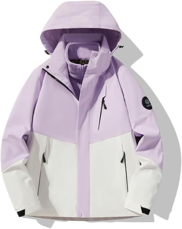 Unisex Outdoor 3-in-1 Jacket with Thickened Liner Ski and Mountaineering Outerwear