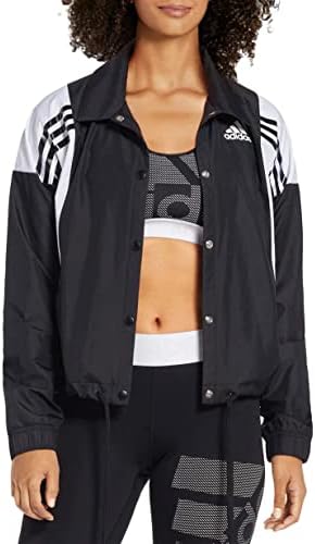 adidas Womens W COACH 3S JKT BLACK Size M