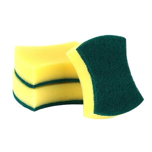 minkissy 5pezzi Spugna per Lavare i Piatti Doppia Faccia per Pulizia Cucina Lato Spugna Assorbente Lato Tessuto Fibra Abrasivo senza Graffi