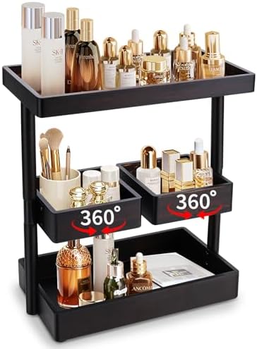 Amazon.com: MuiiuM Bathroom Counter Organizer, 3 Tier Rotating Vanity ...