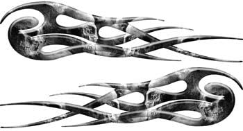 Twisted Skull Gray Flames