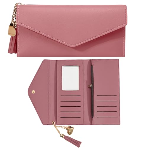 Image of Kraptick Women's Wallet -Stylish and Compact Purse Clutch Wallet for Women, Stylish Card Coin Holder, Debit Card Holder, Money Organizer and Travel Wallet for Women with 13 Slots (Dark Pink)