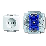 Produkt 1: Unterputz-Programm Busch-Jaeger 20EUC-24G Schuko Steckdosen-Einsatz & 2000/6US Schalterserien Wechselschalter Blau, Metallisch