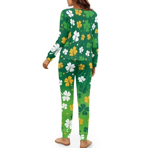 Image of Women's Pajamas Set Soft 2 Piece Loungewear Long Sleeve Pj Set Matching Sleepwear with Pockets for Women Plus Size
