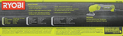Ryobi Ds1200 .4 Amp 13,000 Obm Corded 2-7/8" Detail Sander W/ Triangular Head And 5 Sanding Pads #TOP6