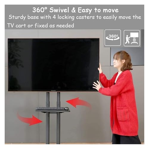 Soporte móvil para TV universal blanco de 32 a 65 pulgadas miniatura 4