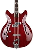 Guild Guitars Starfire I Bass Left Handed Semi-Hollow Body Double-Cut Bass, Cherry Red, Newark St. Collection