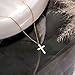 Carffordo 16K Gold Plated Cross Necklace for Women, Dainty Non-Tarnish Pendant Necklace Faith Jewelry Christmas Gifts
